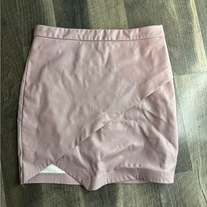 Pink leather skirt